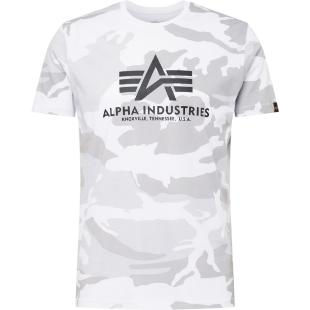 ALPHA INDUSTRIES Tricou  gri piatră / gri deschis / negru / alb