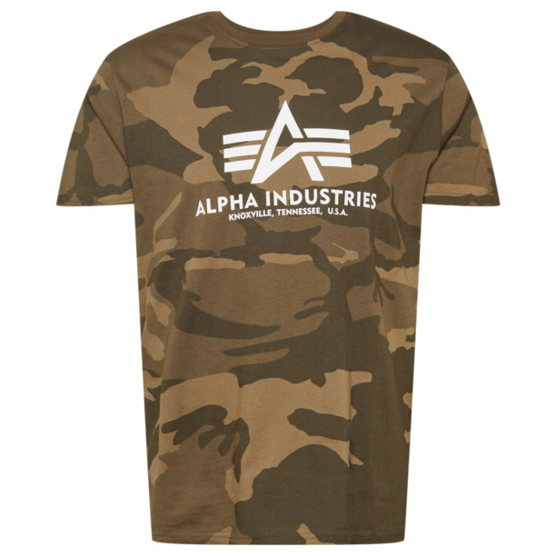 ALPHA INDUSTRIES Tricou  kaki / oliv / verde pin / alb