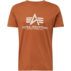 ALPHA INDUSTRIES Tricou  maro caramel / alb