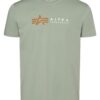 ALPHA INDUSTRIES Tricou  maro caramel / verde / alb