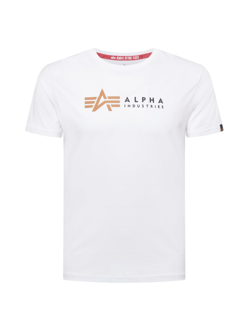 ALPHA INDUSTRIES Tricou  maro coniac / negru / alb