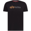 ALPHA INDUSTRIES Tricou  maro deschis / negru / alb