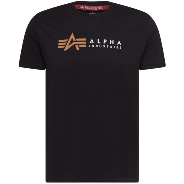 ALPHA INDUSTRIES Tricou  maro deschis / negru / alb