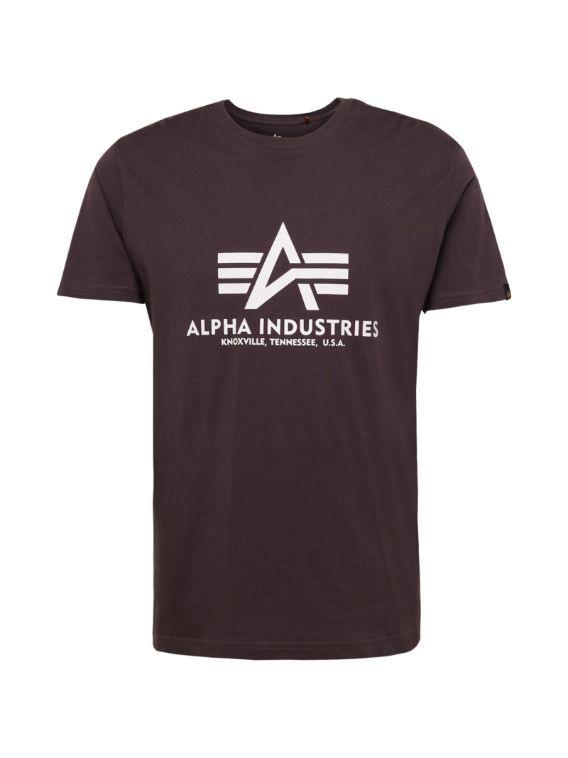 ALPHA INDUSTRIES Tricou  maro închis / alb