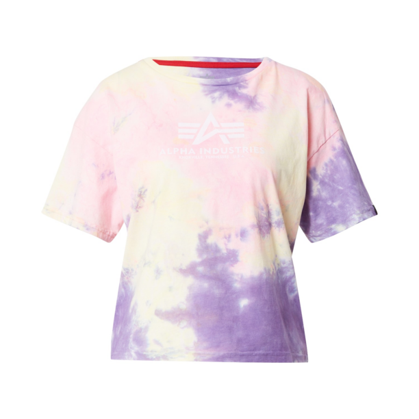 ALPHA INDUSTRIES Tricou  mov pastel / roz pastel / alb