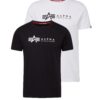 ALPHA INDUSTRIES Tricou  negru / alb