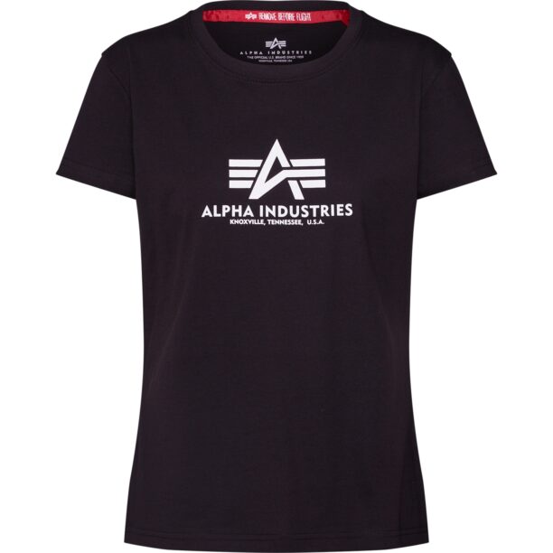 ALPHA INDUSTRIES Tricou  negru / alb