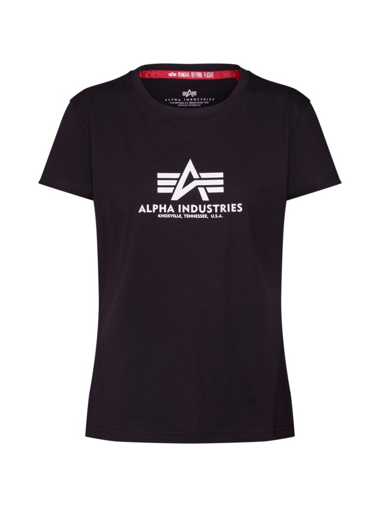 ALPHA INDUSTRIES Tricou  negru / alb