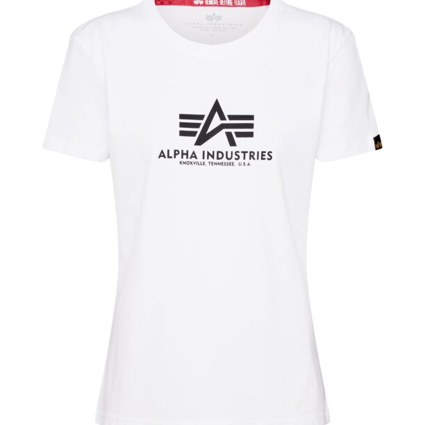 ALPHA INDUSTRIES Tricou  negru / alb