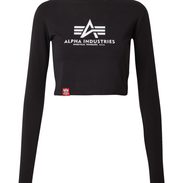 ALPHA INDUSTRIES Tricou  negru / alb