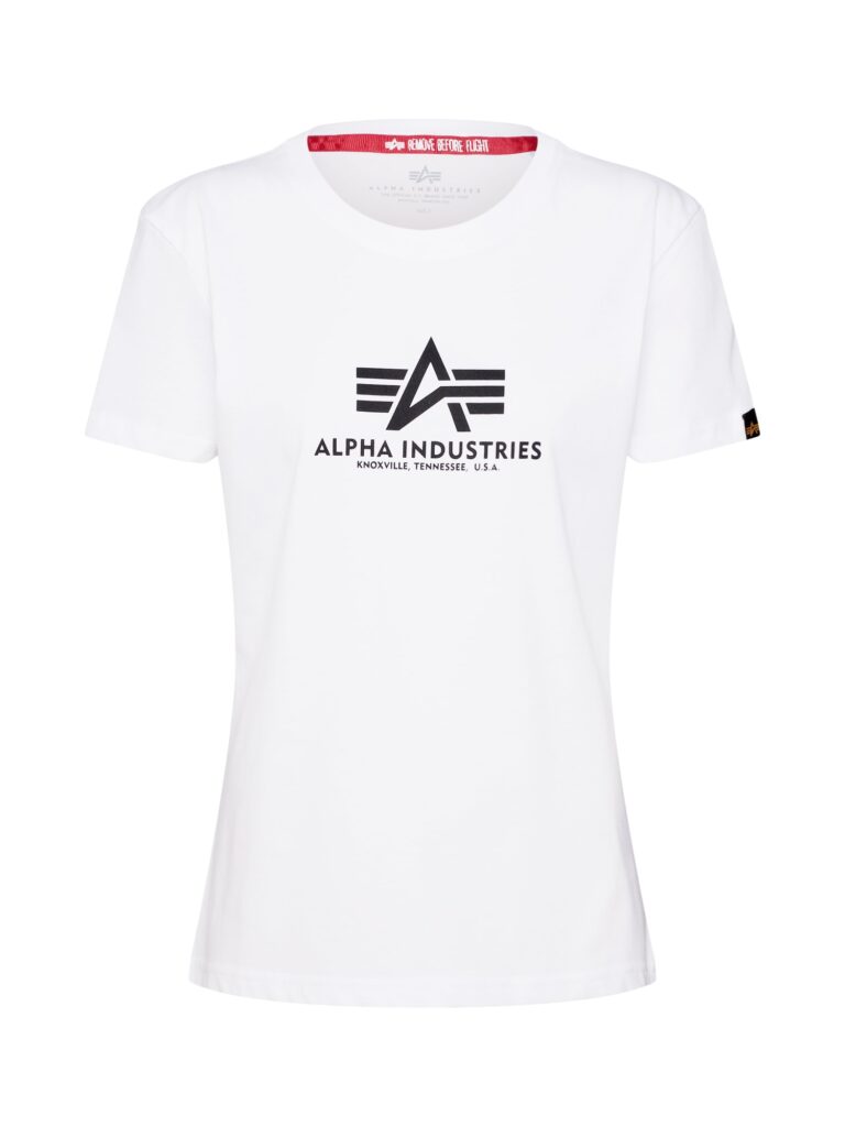 ALPHA INDUSTRIES Tricou  negru / alb