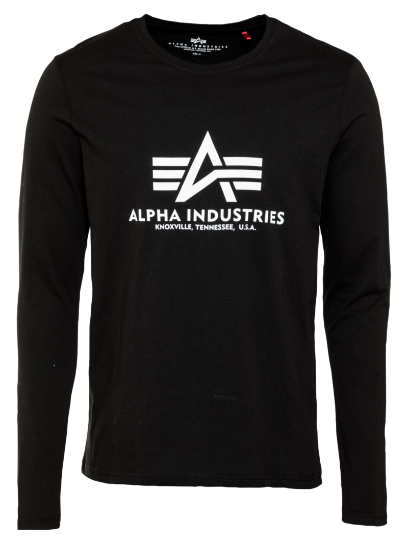 ALPHA INDUSTRIES Tricou  negru / alb