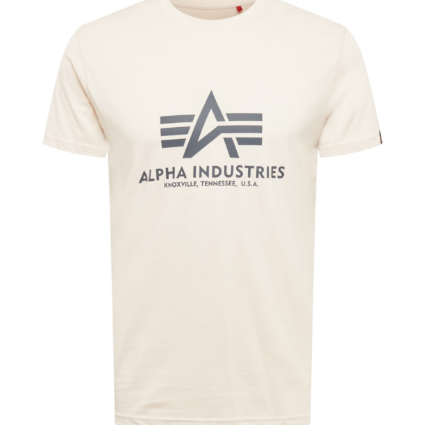 ALPHA INDUSTRIES Tricou  negru / alb lână