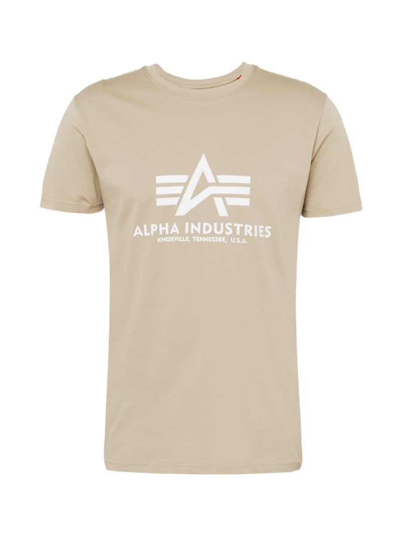 ALPHA INDUSTRIES Tricou  nisipiu / alb