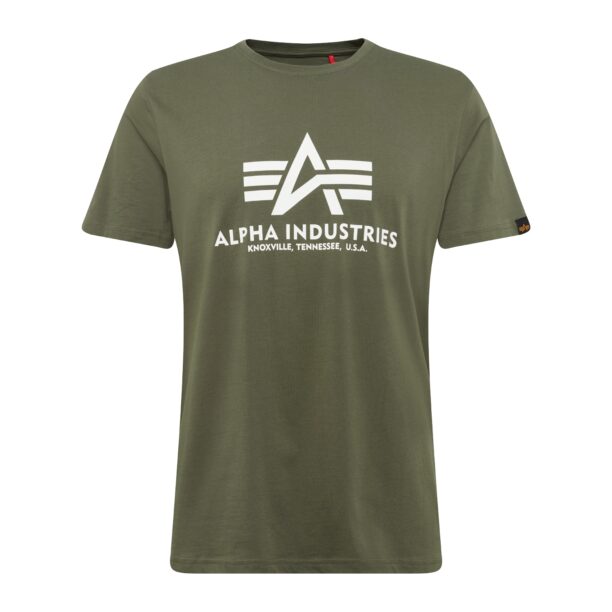 ALPHA INDUSTRIES Tricou  oliv / alb