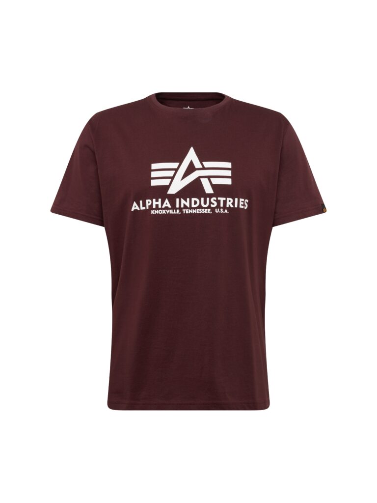 ALPHA INDUSTRIES Tricou  roșu vin / alb