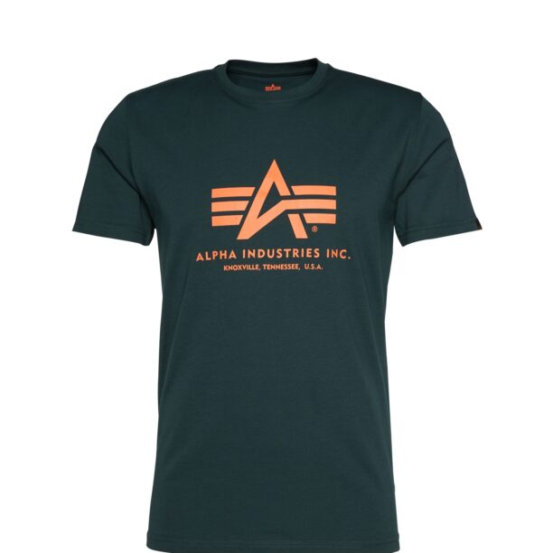 ALPHA INDUSTRIES Tricou  verde închis / portocaliu