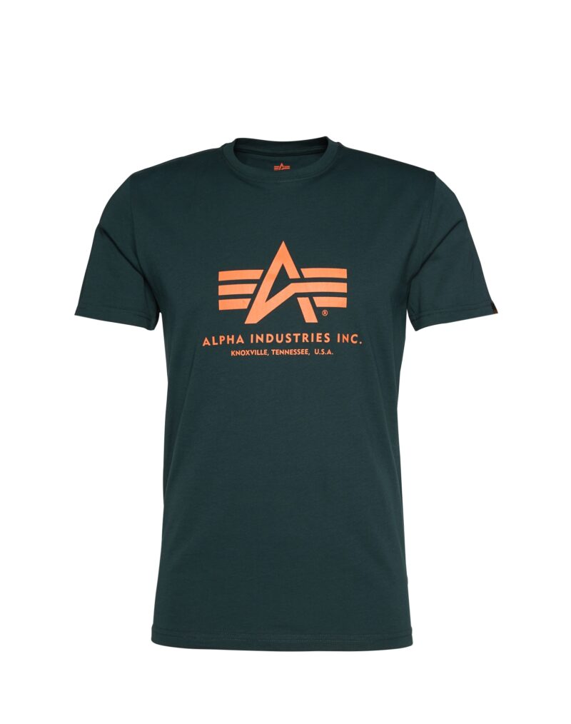 ALPHA INDUSTRIES Tricou  verde închis / portocaliu