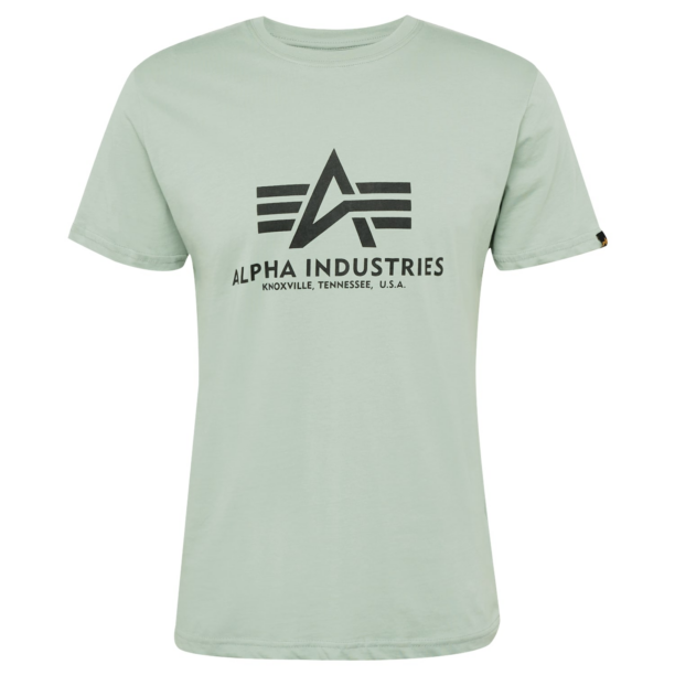 ALPHA INDUSTRIES Tricou  verde pastel / negru