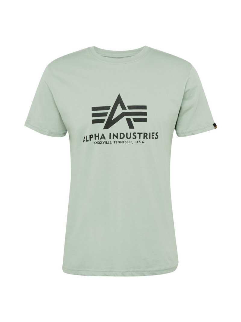 ALPHA INDUSTRIES Tricou  verde pastel / negru