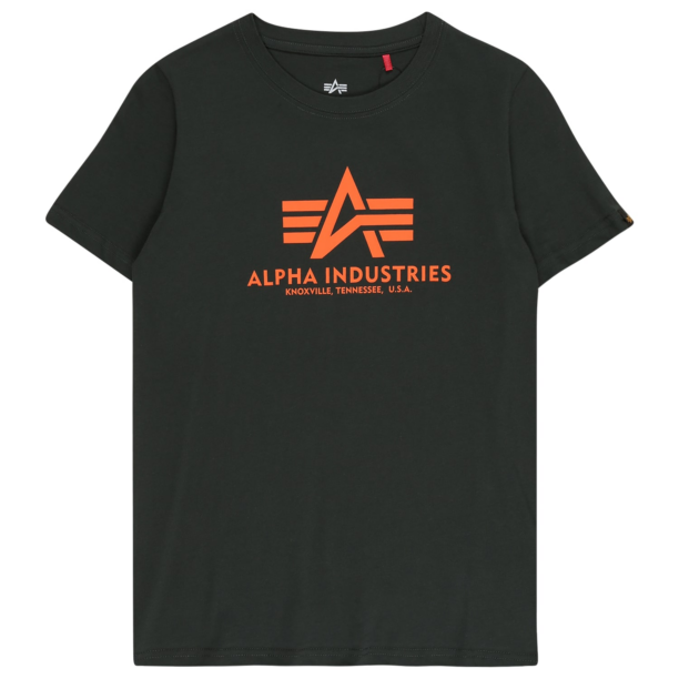 ALPHA INDUSTRIES Tricou  verde pin / portocaliu închis