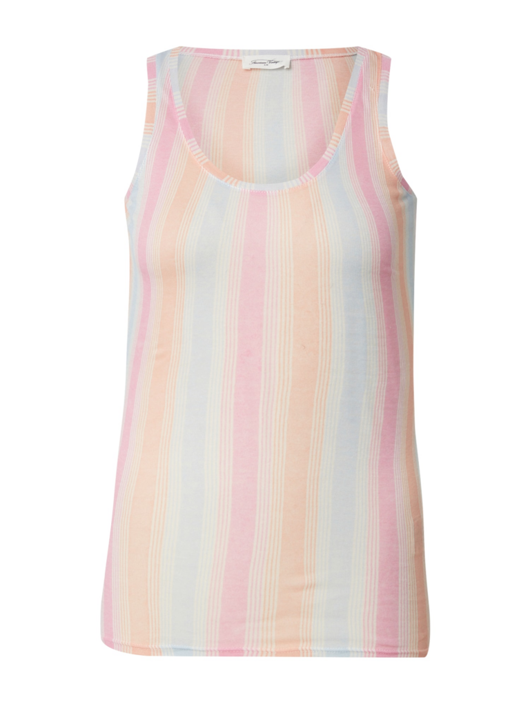 AMERICAN VINTAGE Top 'MASSACHUSETTS'  crem / albastru deschis / portocaliu pastel / roz