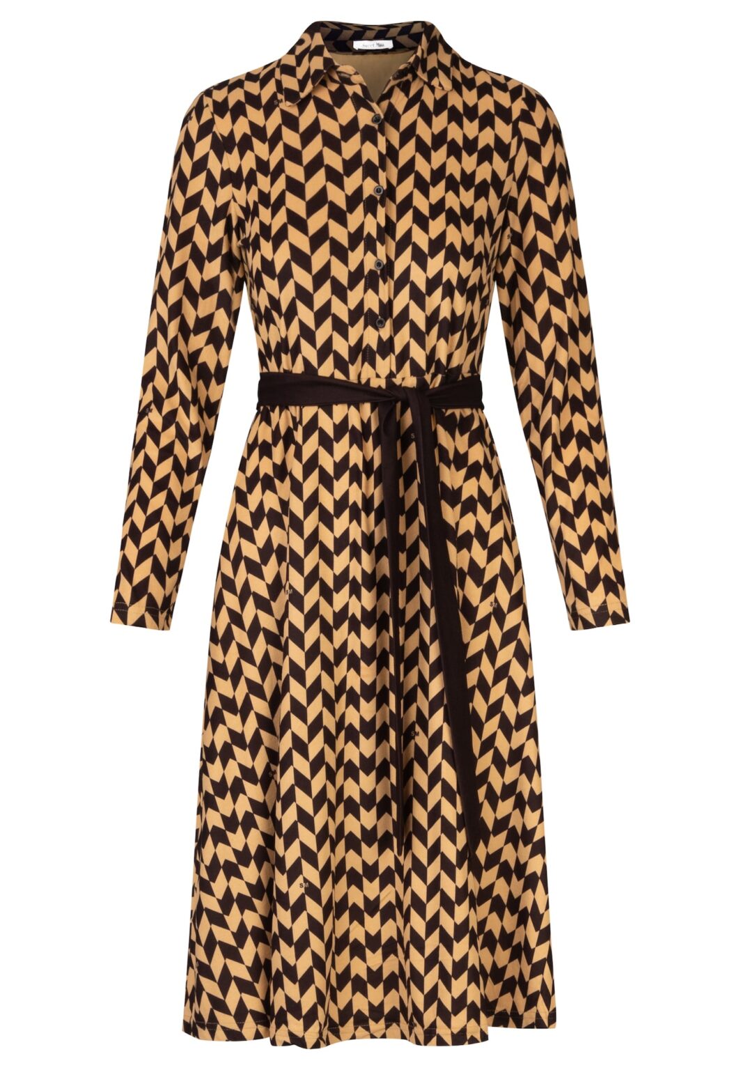 APART Rochie tip bluză  maro cămilă / negru