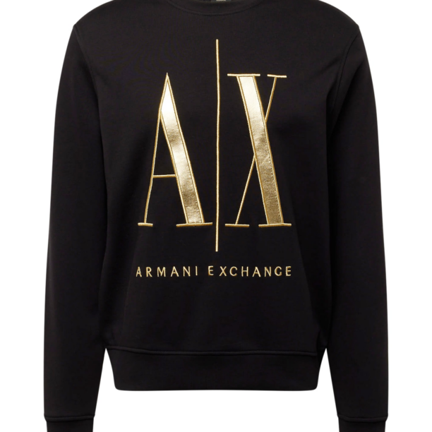 ARMANI EXCHANGE Bluză de molton  auriu / negru