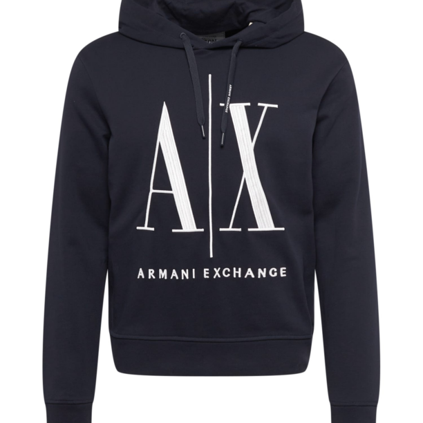 ARMANI EXCHANGE Bluză de molton  bleumarin / alb