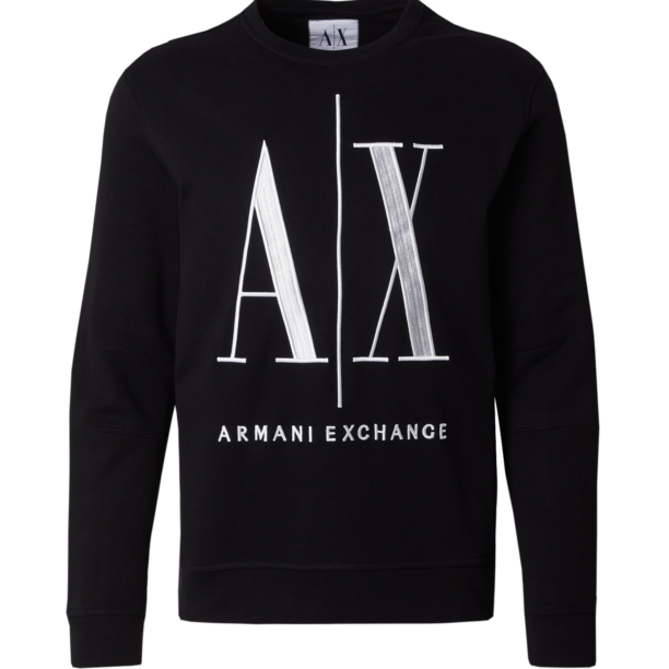 ARMANI EXCHANGE Bluză de molton  negru / alb