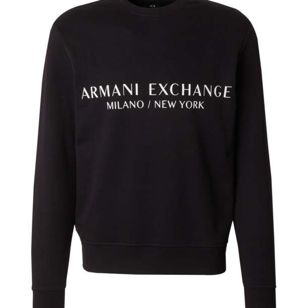 ARMANI EXCHANGE Bluză de molton  negru / alb