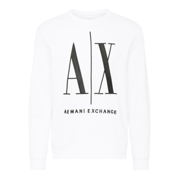 ARMANI EXCHANGE Bluză de molton  negru / alb