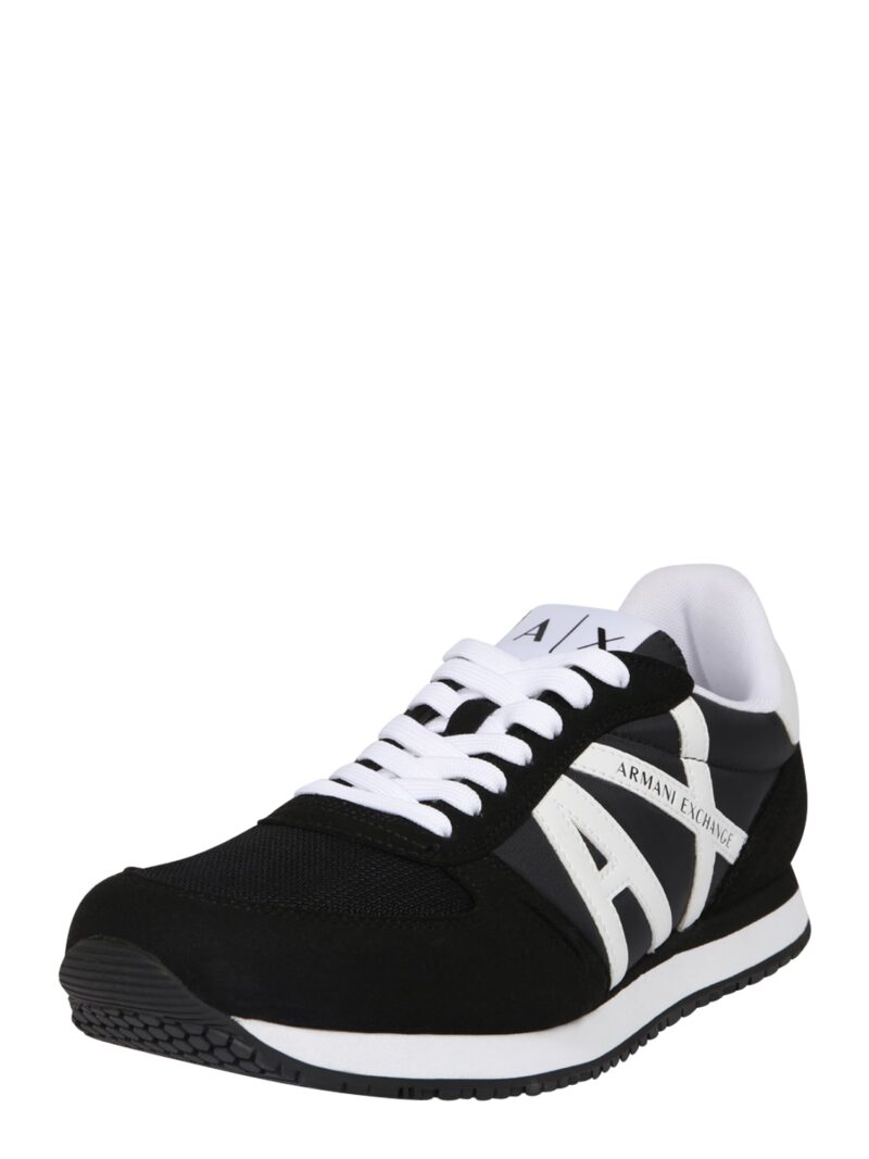 ARMANI EXCHANGE Sneaker low  negru / alb