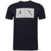 ARMANI EXCHANGE Tricou  albastru închis / alb