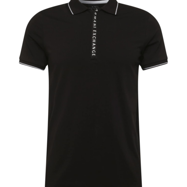 ARMANI EXCHANGE Tricou  negru / alb