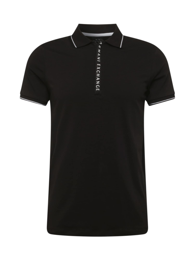 ARMANI EXCHANGE Tricou  negru / alb