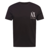 ARMANI EXCHANGE Tricou  negru / alb