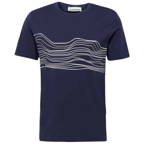 ARMEDANGELS Tricou 'JAAMES SOUND WAVES'  albastru închis / alb