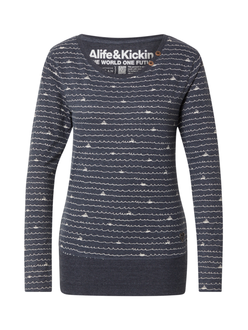 Alife and Kickin Tricou 'ConnyAK'  albastru marin / alb