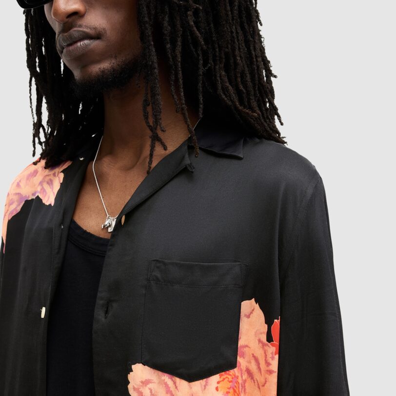 Preţ AllSaints Cămașă 'ROZE'  lila / portocaliu deschis / roșu / negru