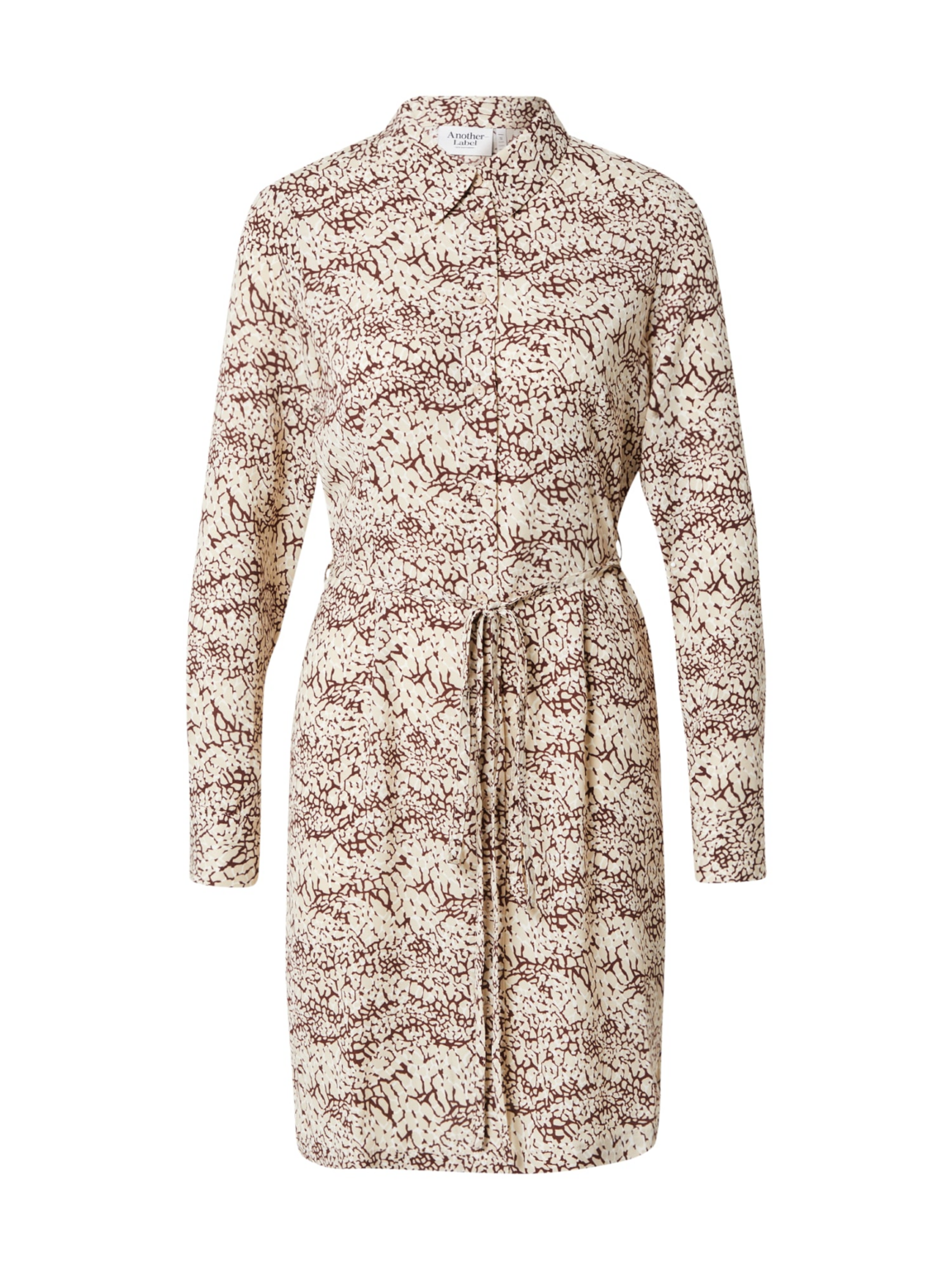 Another Label Rochie tip bluză 'Lya'  maro / maro deschis / alb natural