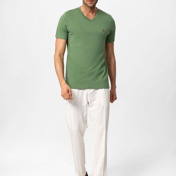 Original Antioch Tricou  bej / verde deschis / alb