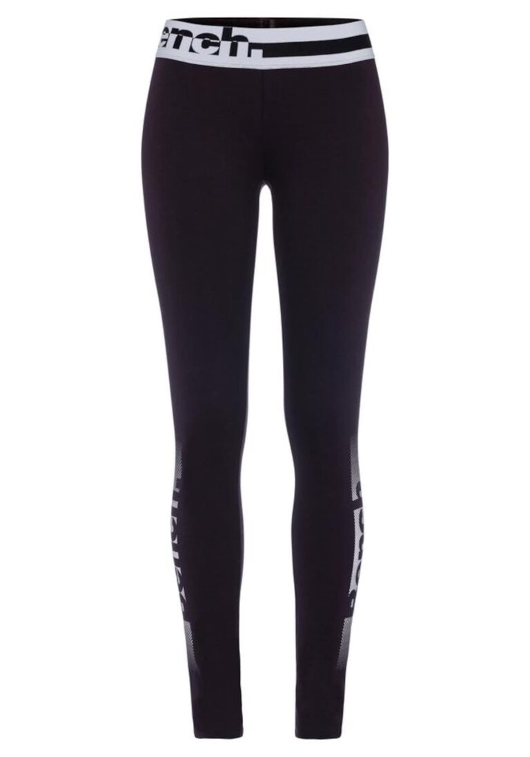 BENCH Leggings  negru / alb