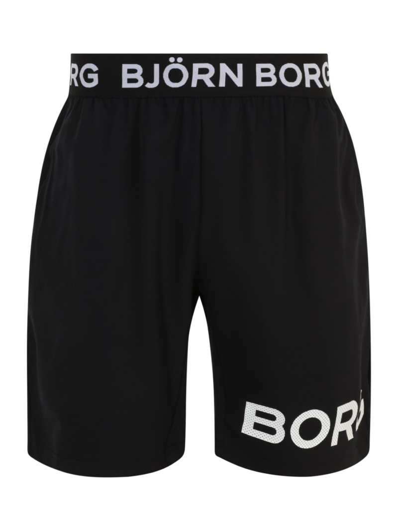 BJÖRN BORG Pantaloni sport  negru / alb