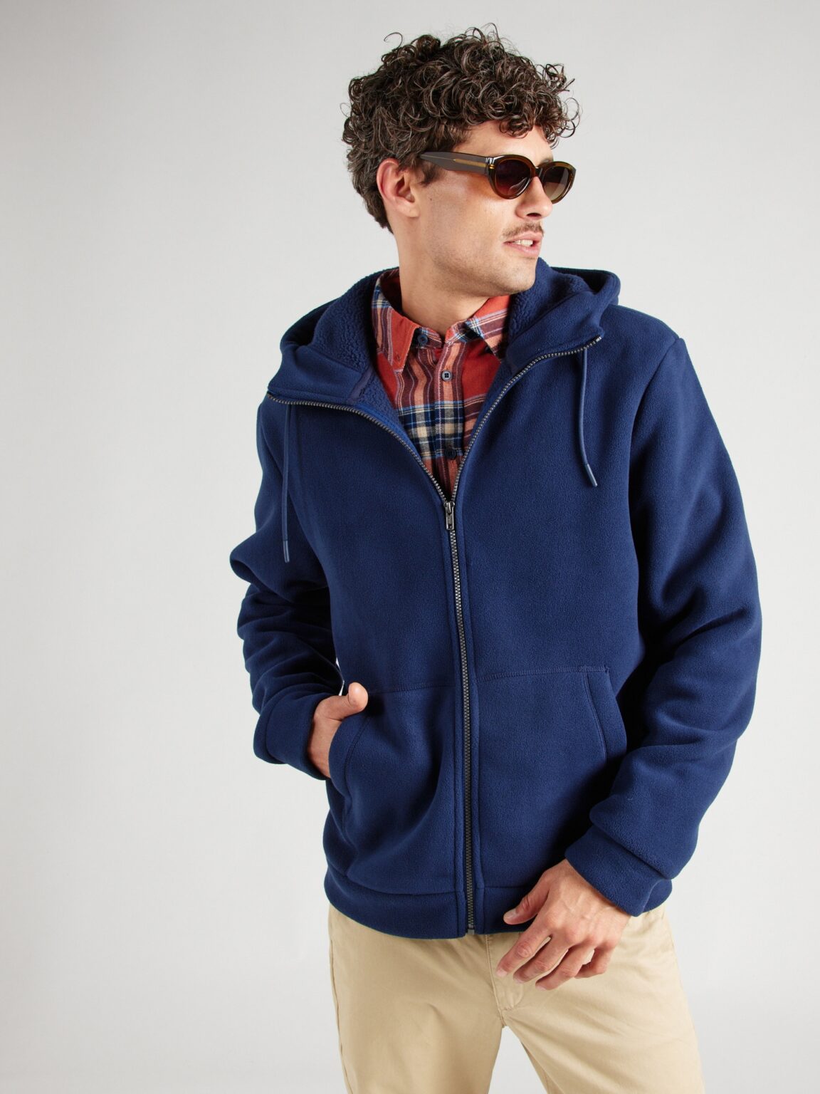 BLEND Jachetă  fleece  albastru