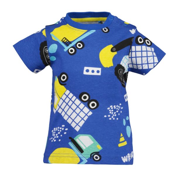 BLUE SEVEN Tricou  albastru / galben citron / negru / alb