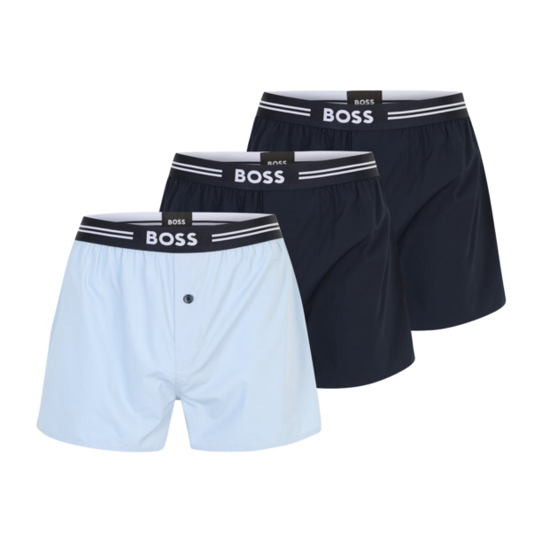 BOSS Boxeri  bleumarin / albastru deschis / alb