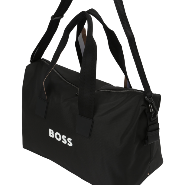 BOSS Geantă de weekend 'Catch 3.0 Holdall'  negru / alb