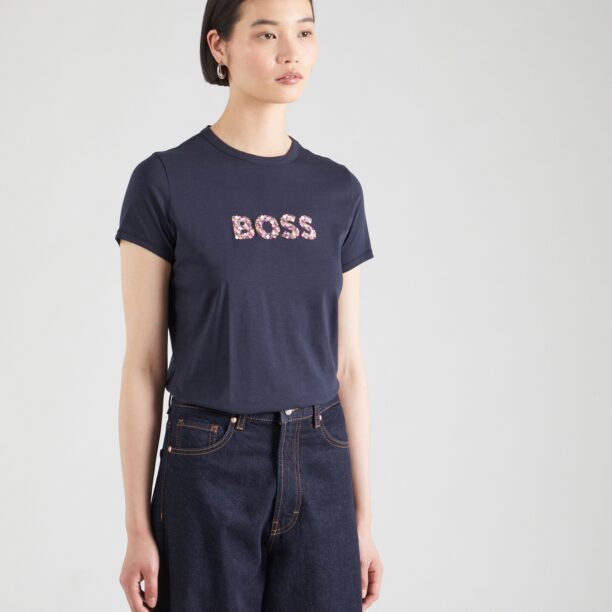 BOSS Tricou 'C_Elogo_6'  albastru închis / lila / roz / alb