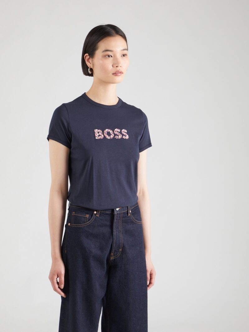 BOSS Tricou 'C_Elogo_6'  albastru închis / lila / roz / alb